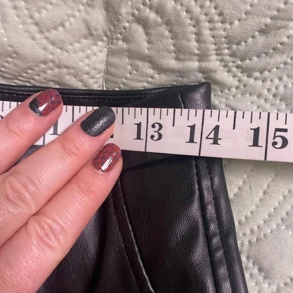 Zara Black Faux Leather high Waisted Pants Trousers Zip Ankle Size Medium M - Picture 7 of 9